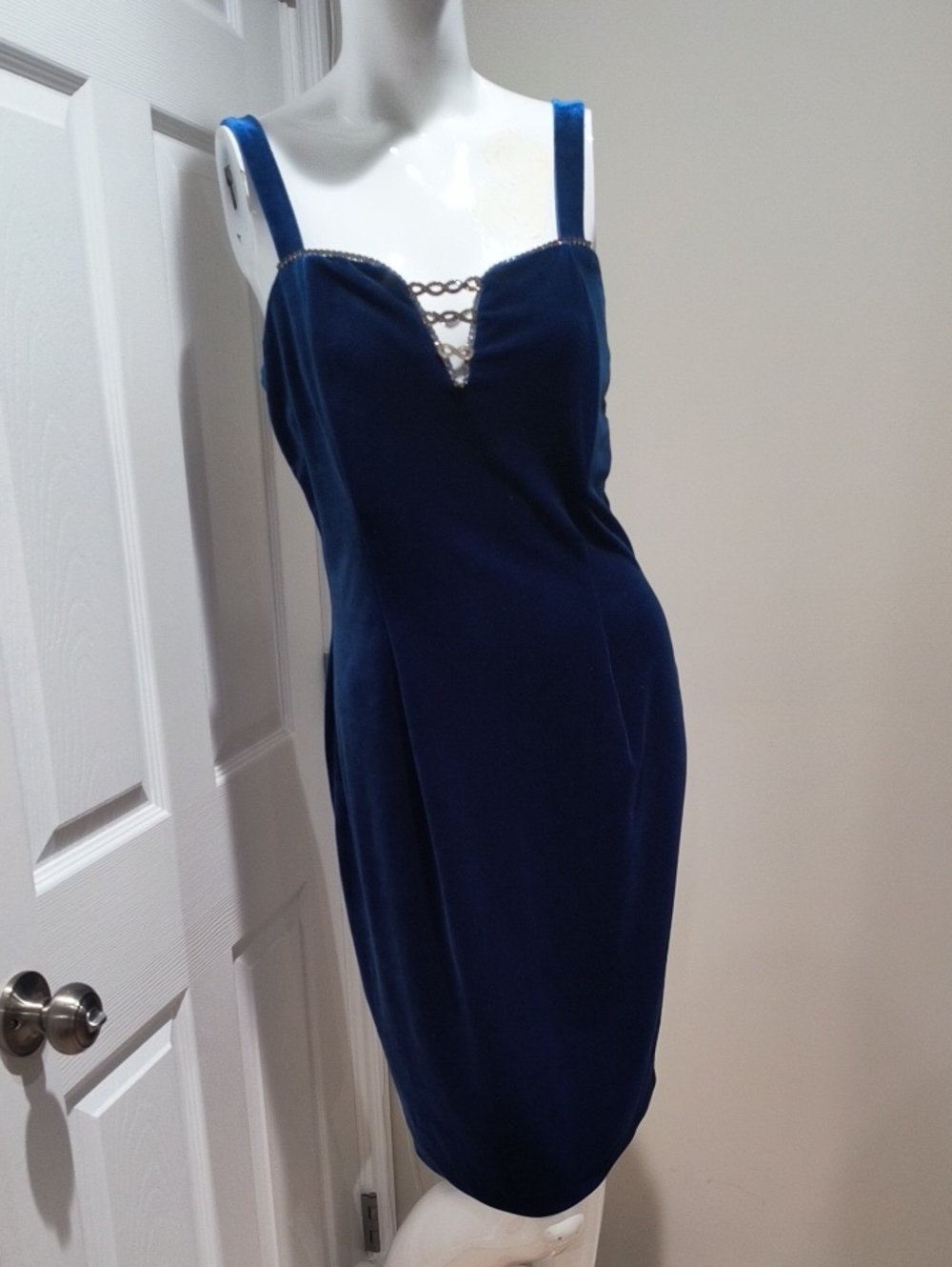 Royal Blue Velvet Vintage Dress